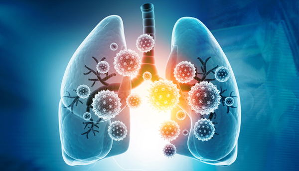 Illustration of lung and respiratory viruses