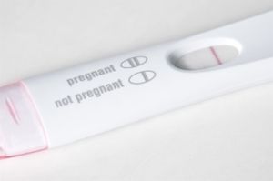 Pregnancy test showing the patient is not pregnant.